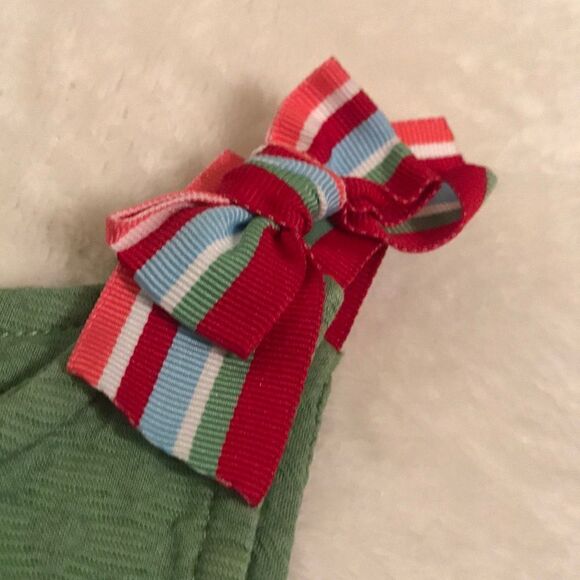 Gymboree Green Jumper Dress w Bow Trim - Size 5T - Picture 5 of 7